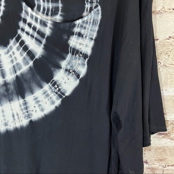 INC international concepts blue tie dye short sleeve top size small - Picture 3 of 6